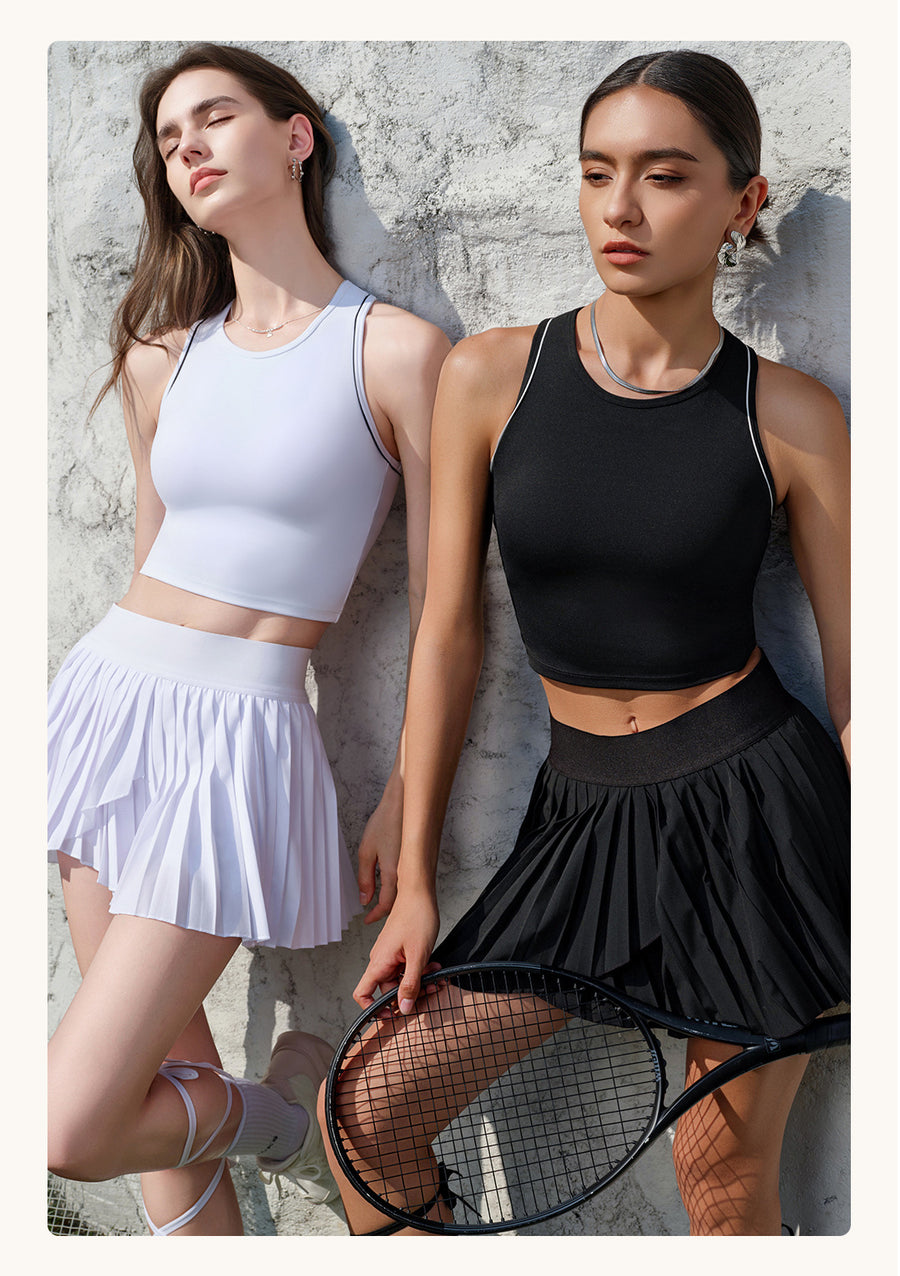 Women's Spring & Summer Tennis Skirt Set with Safety Shorts