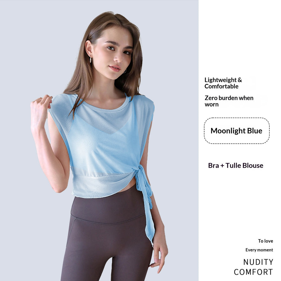 New Summer 2-Piece Yoga Outfit with Built-in Bra Pads