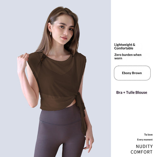 New Summer 2-Piece Yoga Outfit with Built-in Bra Pads