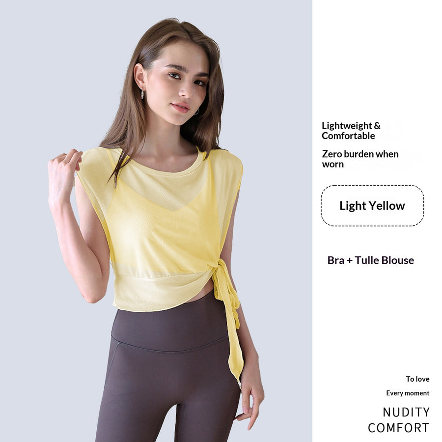 New Summer 2-Piece Yoga Outfit with Built-in Bra Pads