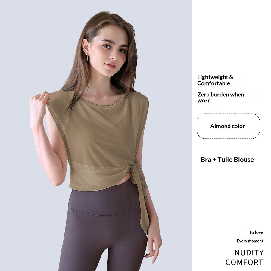 New Summer 2-Piece Yoga Outfit with Built-in Bra Pads