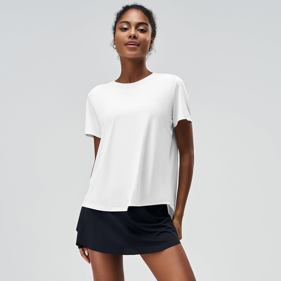 Women's Summer Yoga Short-Sleeve Sports Top - Ice Silk Cool Touch