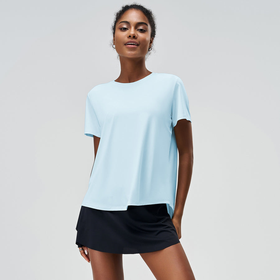 Women's Summer Yoga Short-Sleeve Sports Top - Ice Silk Cool Touch