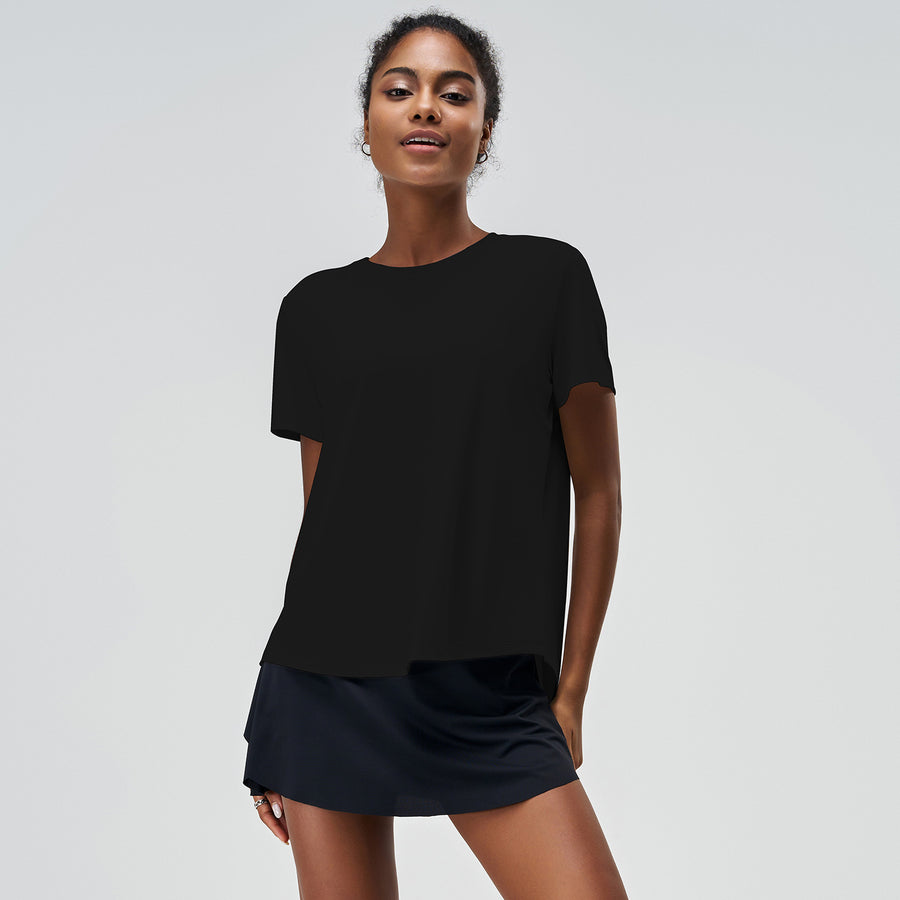 Women's Summer Yoga Short-Sleeve Sports Top - Ice Silk Cool Touch