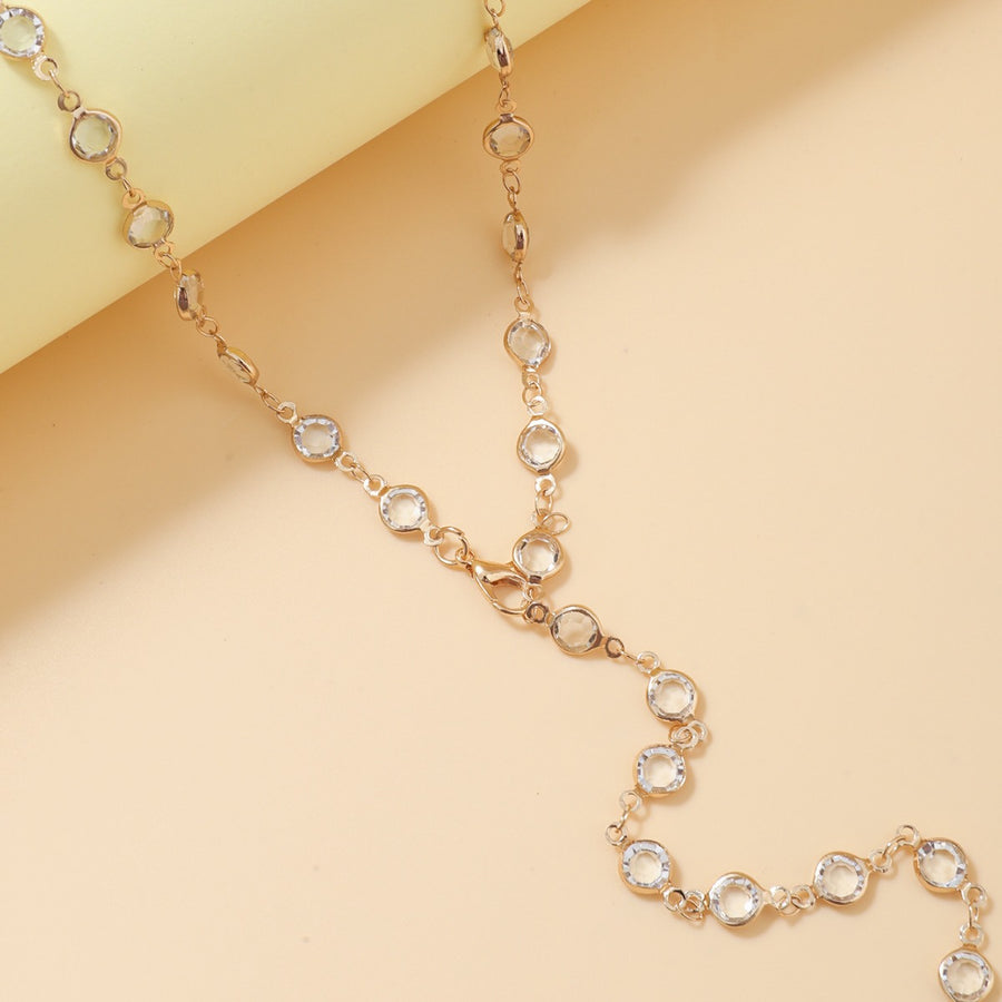Colorful Crystal Chain Necklace - Cross-Border European Fashion