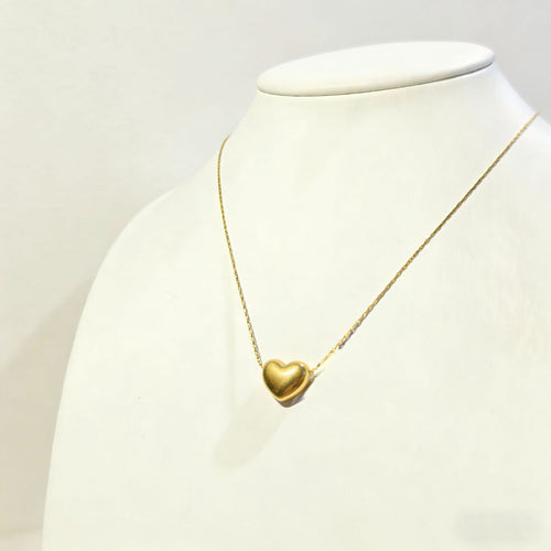 Minimalist Heart Pendant Titanium Steel Necklace for Men & Women