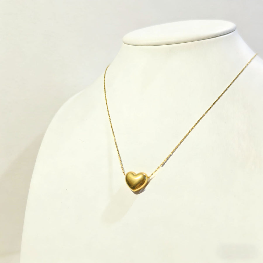 Minimalist Heart Pendant Titanium Steel Necklace for Men & Women