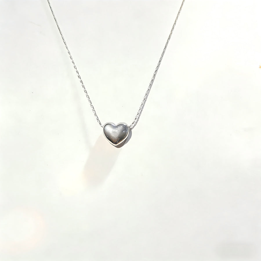 Minimalist Heart Pendant Titanium Steel Necklace for Men & Women
