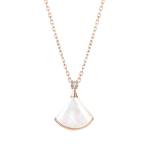 Elegant Light Luxury Fan Skirt Pendant Necklace for Women