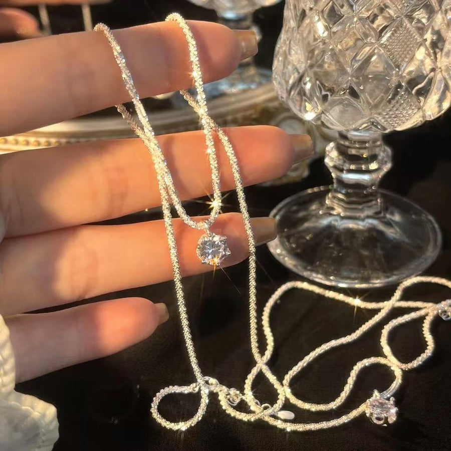 Starry Sky Cubic Zirconia Necklace for Women - Light Luxury
