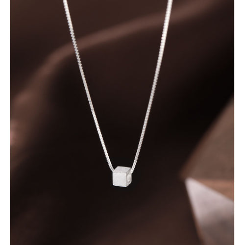 2026 Trendy 925 Sterling Silver Square Necklace for Women