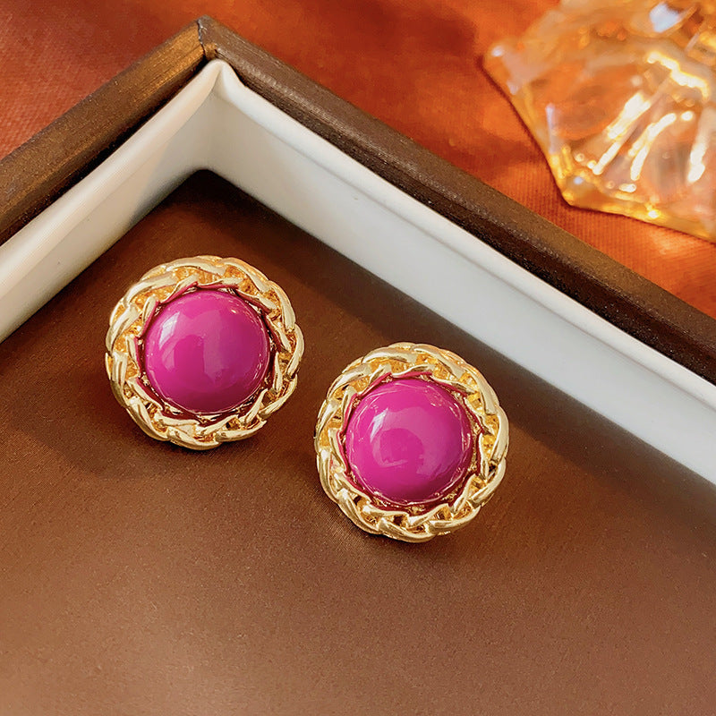 Retro Premium Geometric Floral Earrings - Clip On Light Style