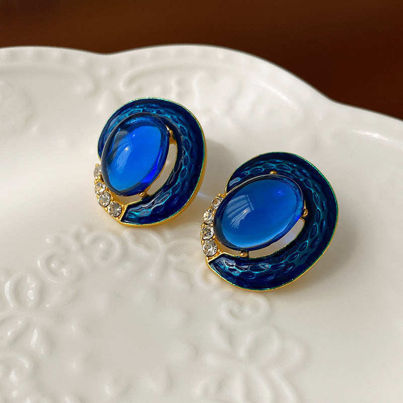Retro Premium Geometric Floral Earrings - Clip On Light Style