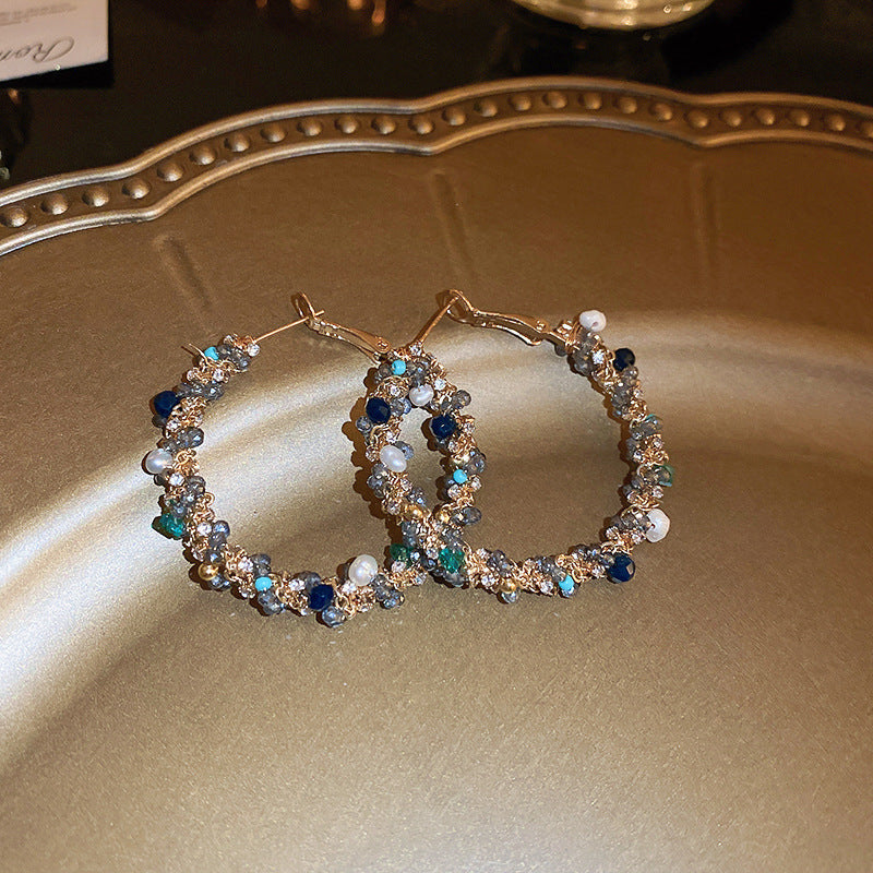 Retro Elegant Geometric Floral Earrings - Light Luxury Jewelry
