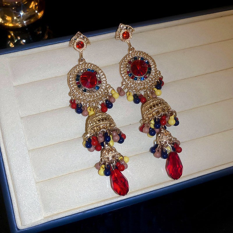 Retro Elegant Geometric Floral Earrings - Light Luxury Jewelry