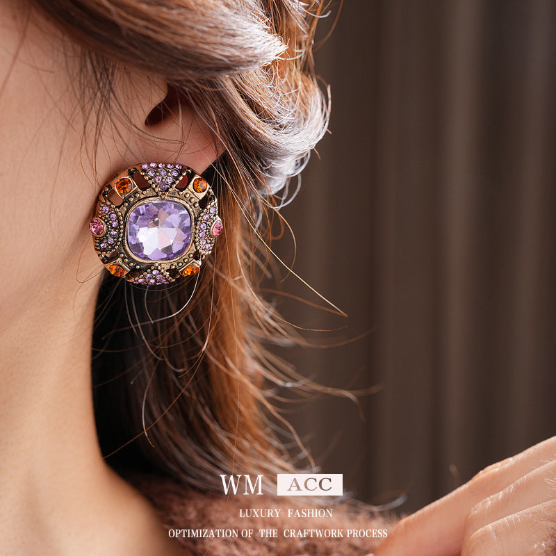 Vintage Palace Style Square Ear Cuffs - Elegant Jewelry for Women