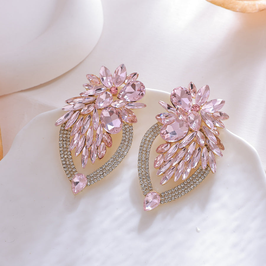 Elegant Long Crystal Dangle Earrings - Coquette Aesthetic