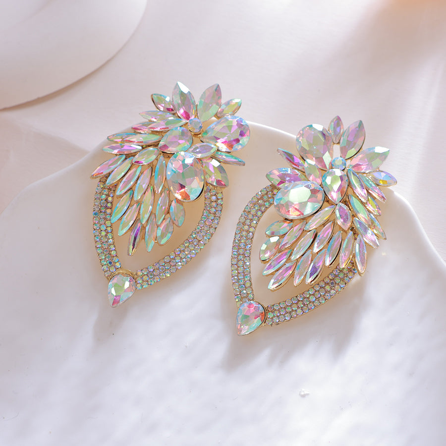 Elegant Long Crystal Dangle Earrings - Coquette Aesthetic