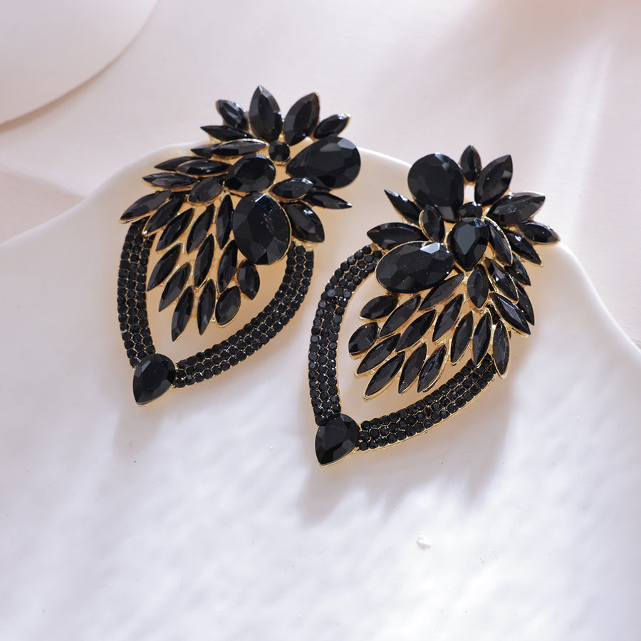 Elegant Long Crystal Dangle Earrings - Coquette Aesthetic