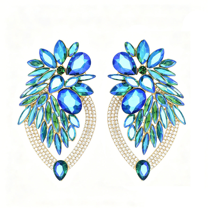 Elegant Long Crystal Dangle Earrings - Coquette Aesthetic