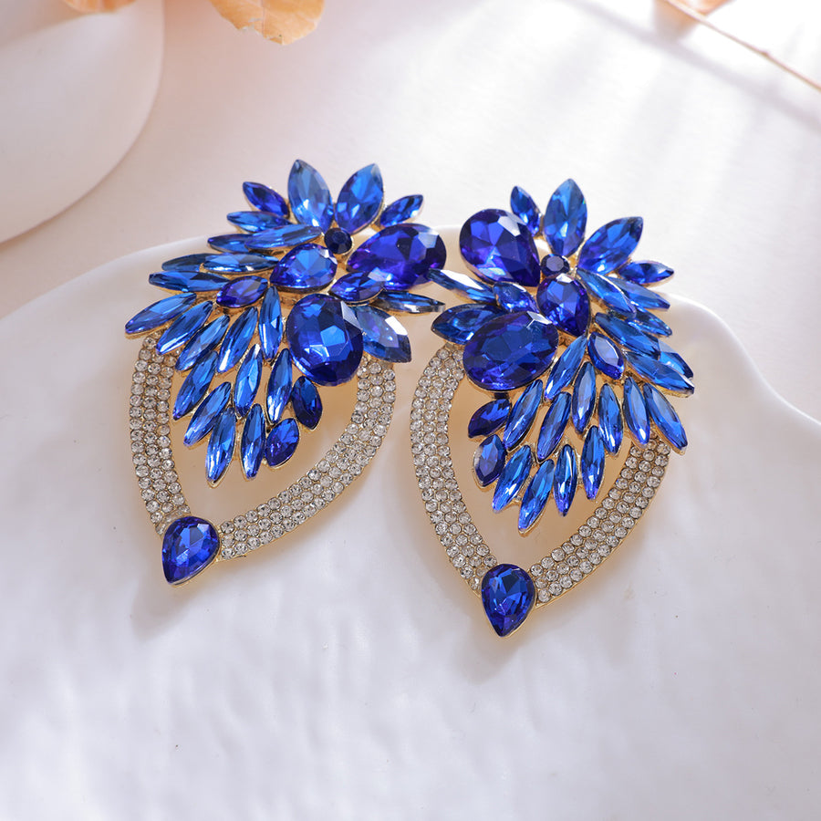 Elegant Long Crystal Dangle Earrings - Coquette Aesthetic