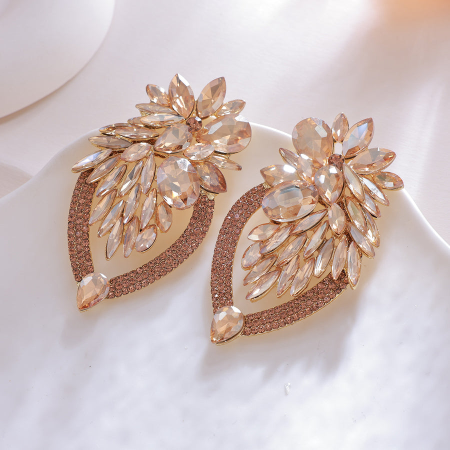 Elegant Long Crystal Dangle Earrings - Coquette Aesthetic