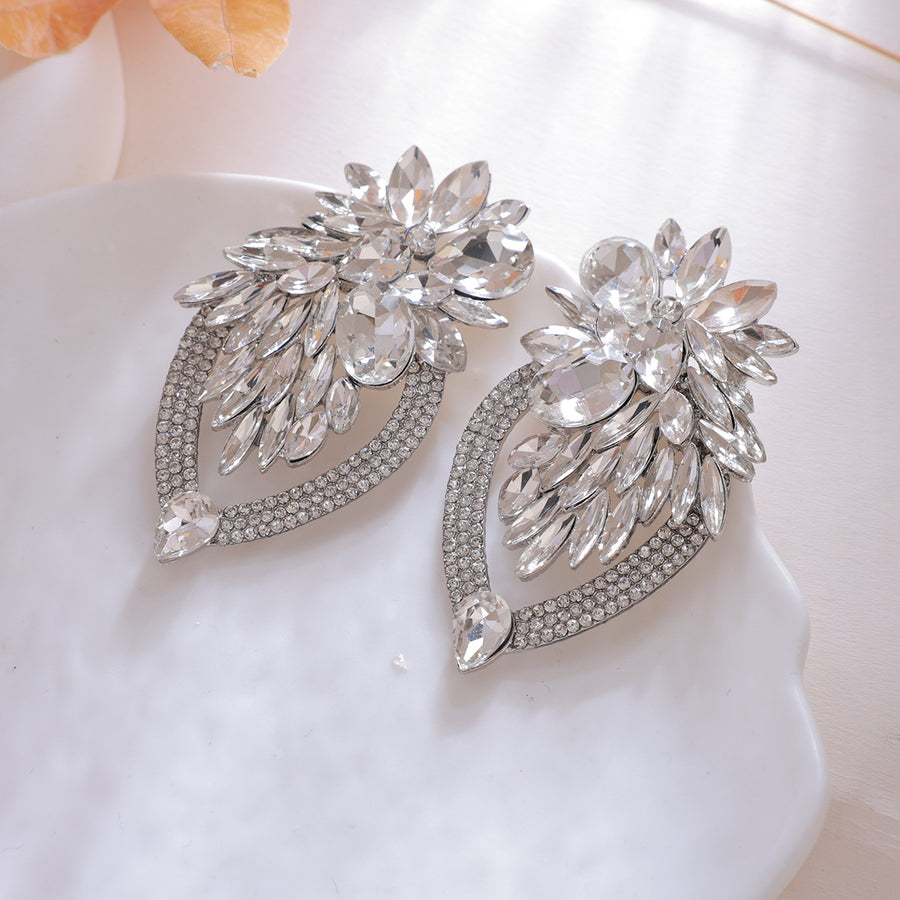 Elegant Long Crystal Dangle Earrings - Coquette Aesthetic