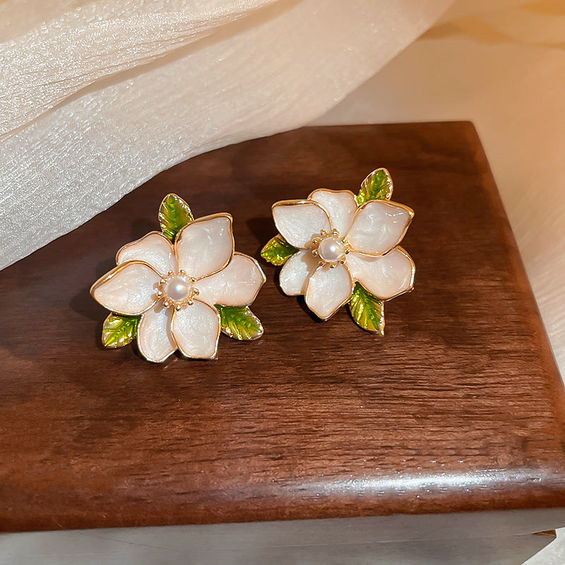Niche Retro Enamel Earrings - Floral Vintage High-End Style