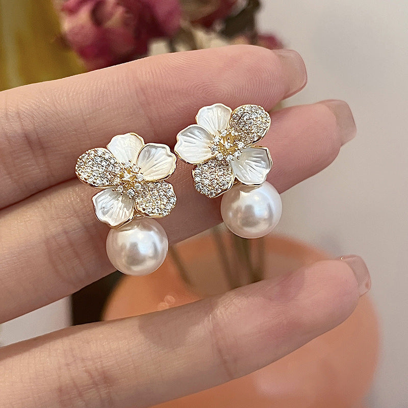 Niche Retro Enamel Earrings - Floral Vintage High-End Style