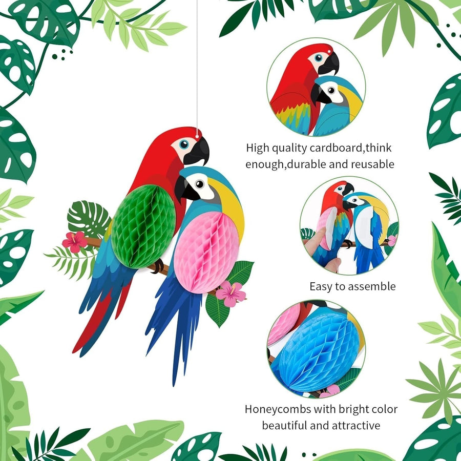 9-Piece Tropical Birds Honeycomb Hanging Organizer Set