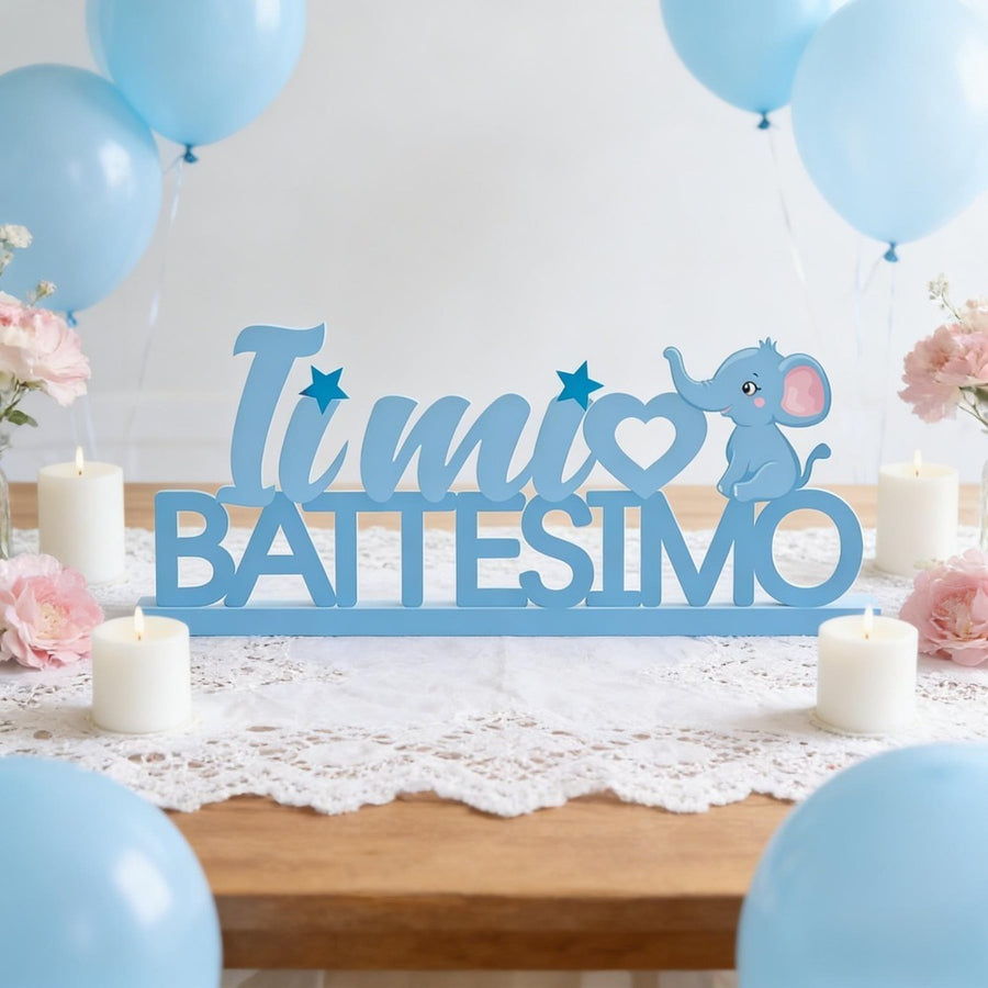 Blue Christening Wooden Decoration for Vanity Table Decor