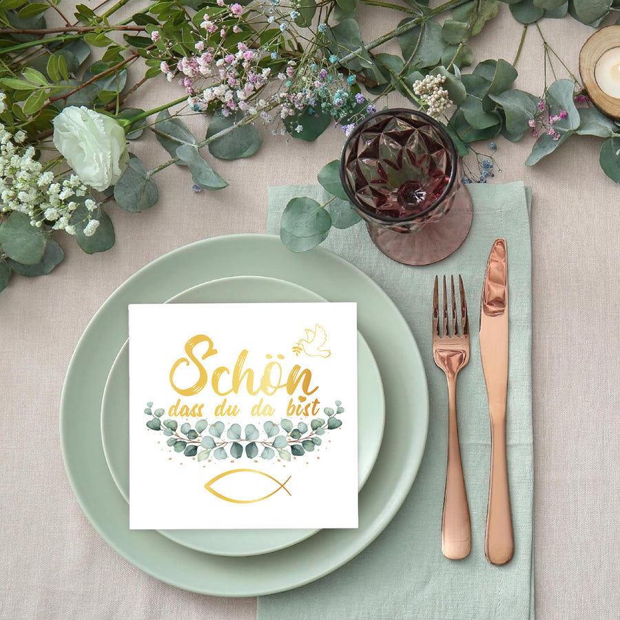 Communion Napkins 40-Pack – Festive Table Decor for Baptisms