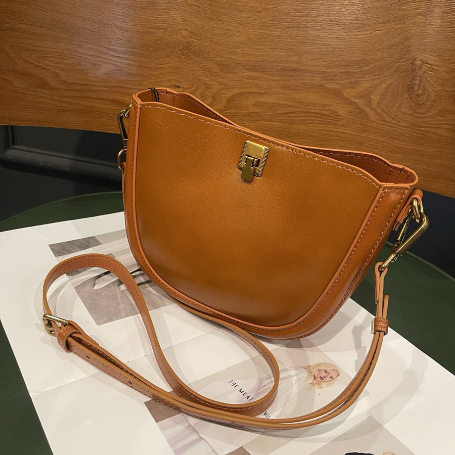 New Genuine Leather Saddle Bag - Versatile Commuter Women's Bag
