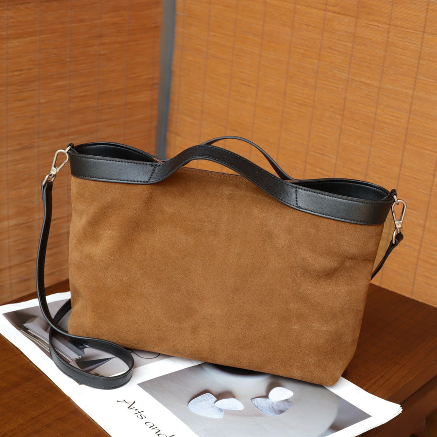 Autumn and Winter Matte Cowhide Tote Bag - Versatile & Stylish