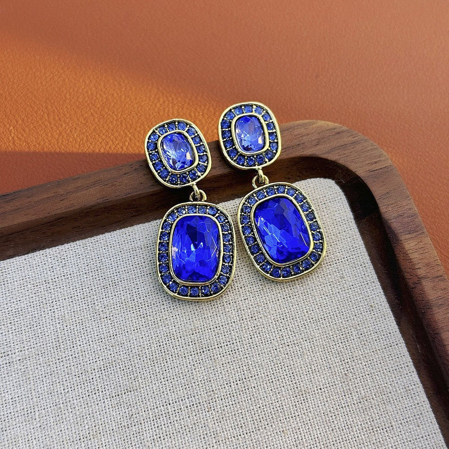 Vintage Enamel Flower Earrings - Elegant Ear Jewelry for Women