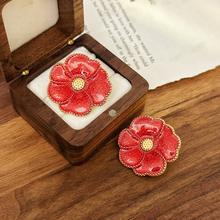 Premium Vintage Enamel Flower Earrings - Elegant Jewelry