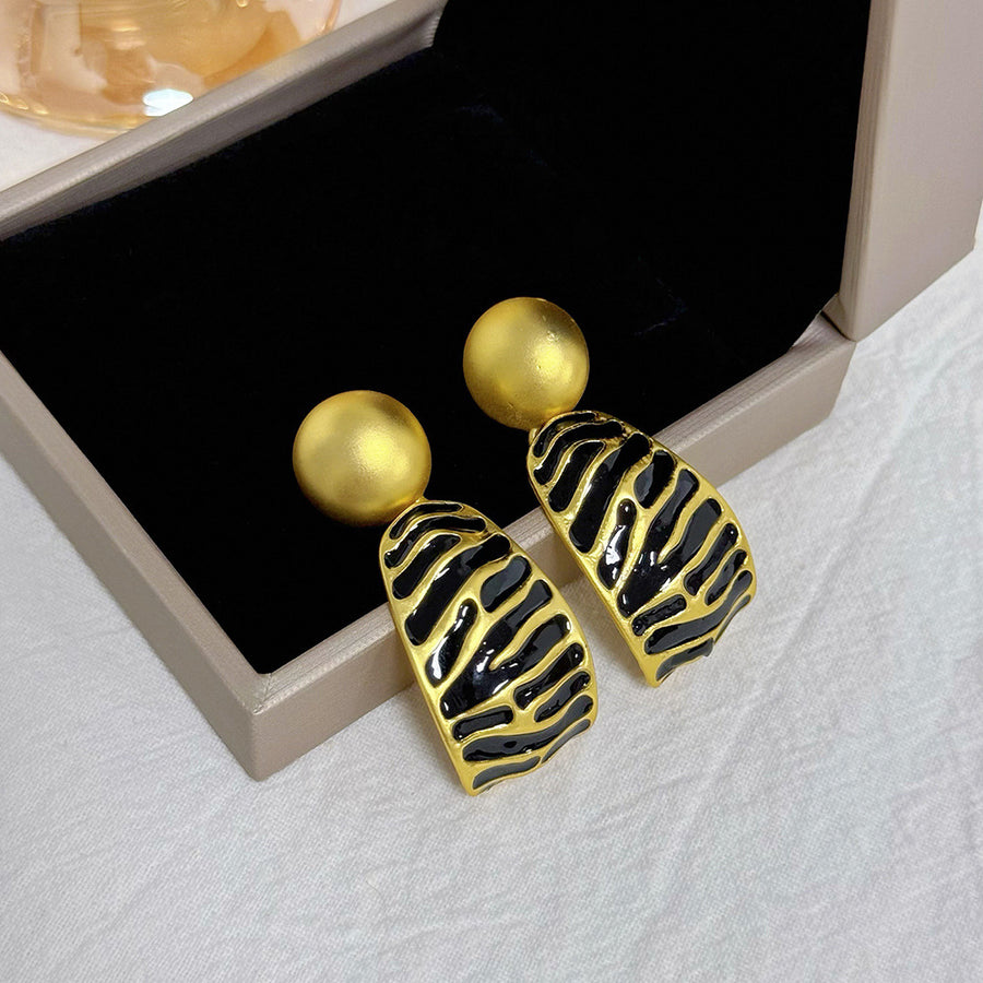 Premium Vintage Enamel Flower Earrings - Elegant Jewelry