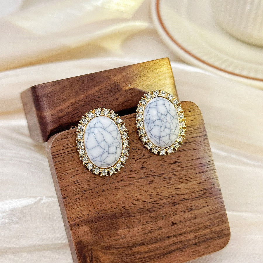 Premium Vintage Enamel Flower Earrings - Elegant Jewelry