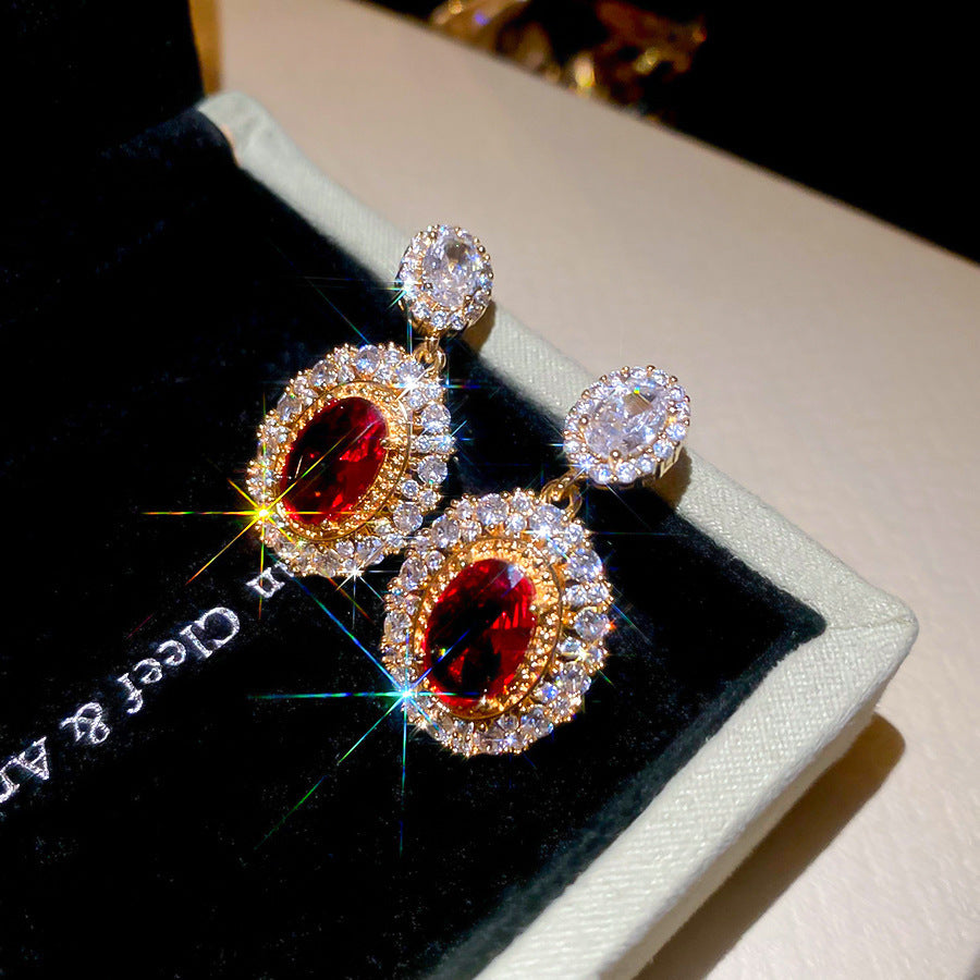 Clear Zircon Butterfly Flower Stud Earrings for Women