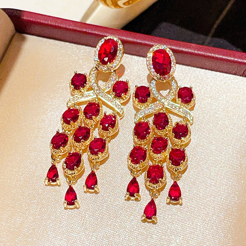Clear Zircon Butterfly Flower Stud Earrings for Women