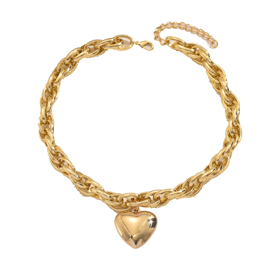 Geometric Heart Shape Pendant Necklace for Women