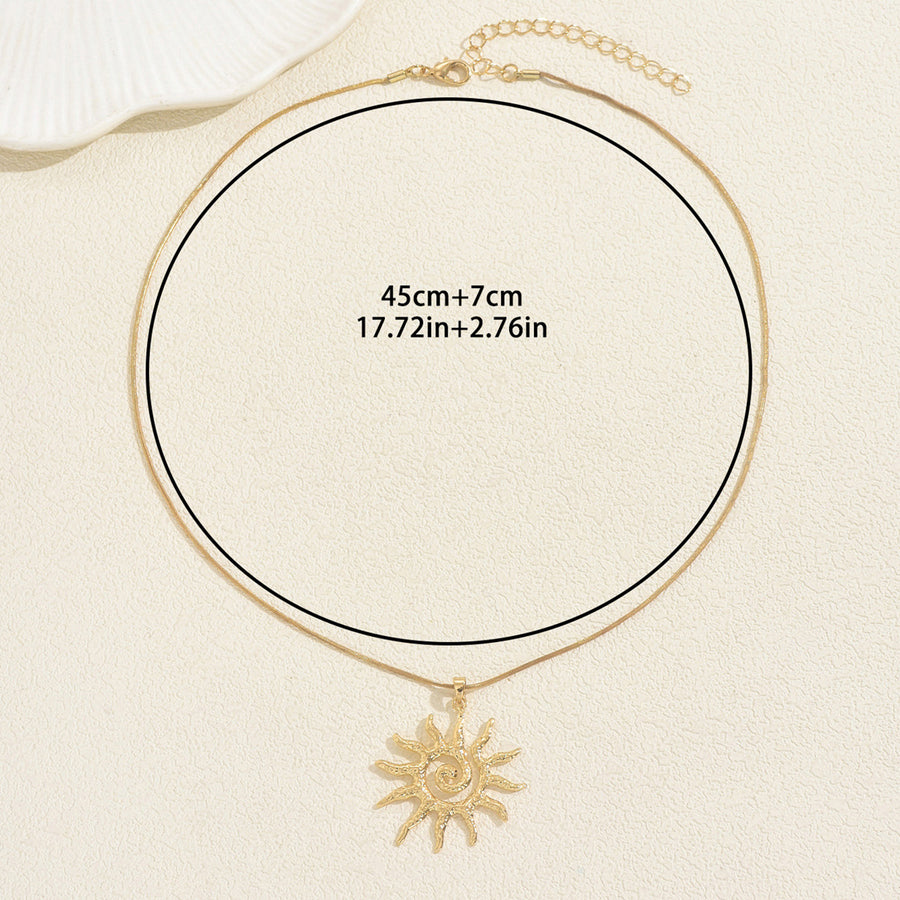 Unique Sunflower Pendant Necklace for Women - Trendy Clavicle Chain
