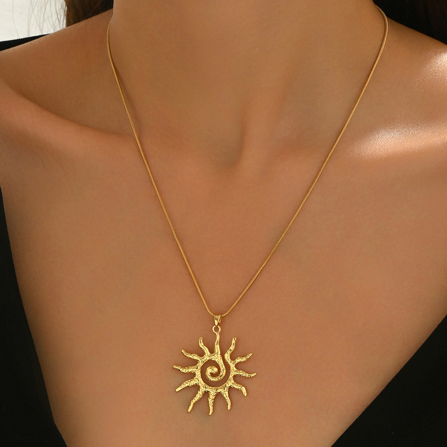 Unique Sunflower Pendant Necklace for Women - Trendy Clavicle Chain