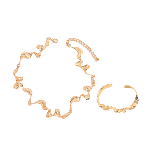 2026 New Arrival Hip Hop Women Jewelry Set - Beaded Bracelet & Necklace