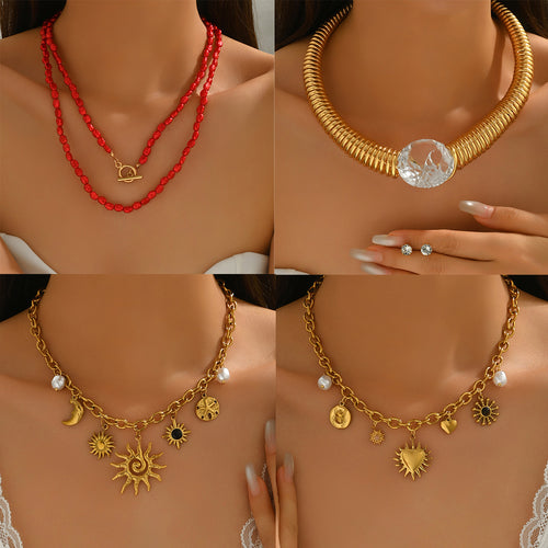 Versatile Rhinestone Inlaid Woven Necklace for Women