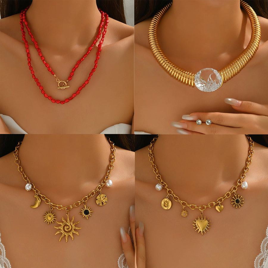 Versatile Rhinestone Inlaid Woven Necklace for Women