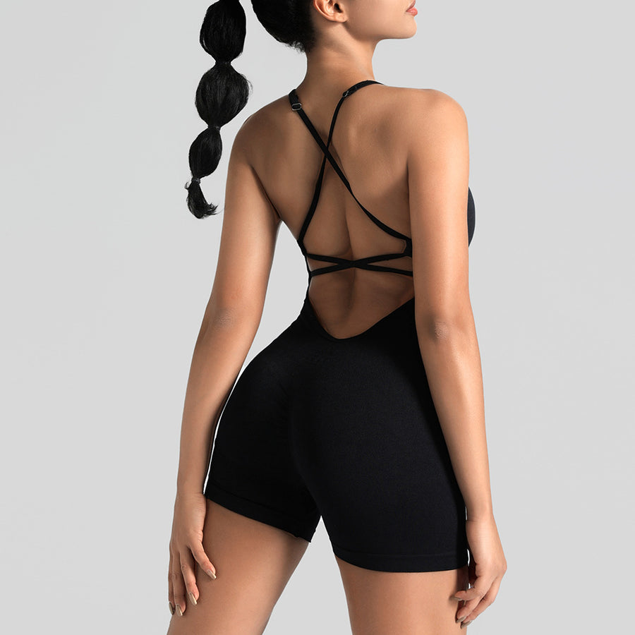 Seamless One-Piece Yoga Jumpsuit - Peach Butt Bodysuit