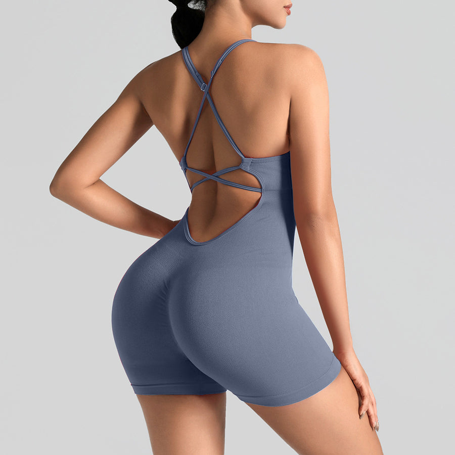 Seamless One-Piece Yoga Jumpsuit - Peach Butt Bodysuit