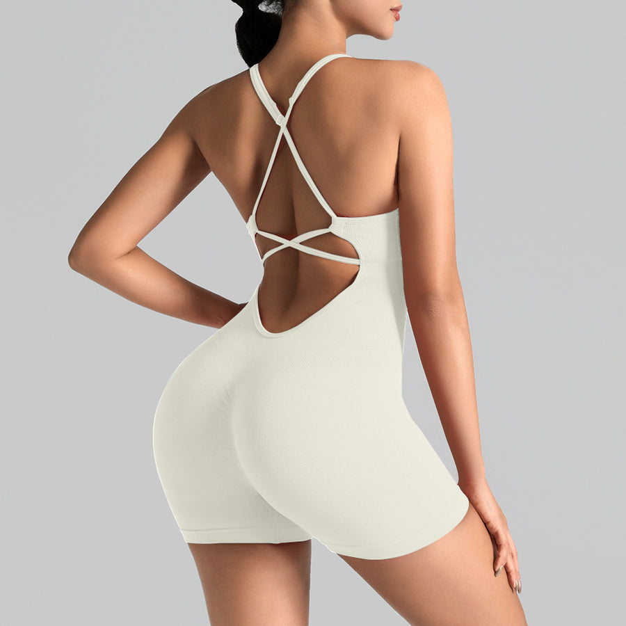 Seamless One-Piece Yoga Jumpsuit - Peach Butt Bodysuit