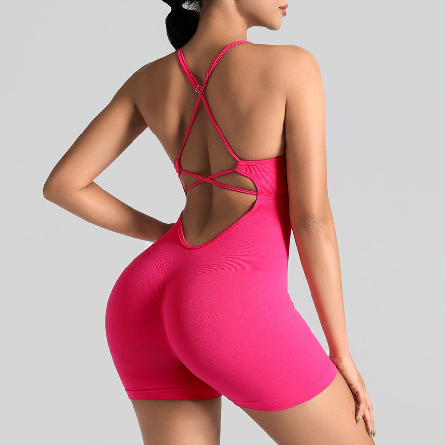 Seamless One-Piece Yoga Jumpsuit - Peach Butt Bodysuit